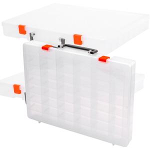 MOUYAT 2 PCS 48 Grids Plastic Bead Organizer Container Storage Box,Clear compartment Storage Box with Adjustable Dividers for Bead Button Jewelry Small Parts DIY Accessories