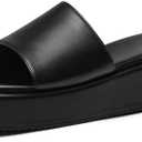 Oiamenne Platform Sandals Women Comfortable Open Toe Wedge Sandals Slip On Platform Slides for Women Padded Summer Casual Beach Shoes Size 8.5