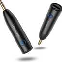 HVMLAK Bluetooth 5.3 Car Aux Adapter with Enhanced Microphone, 3.5mm Jack for Car Home Stereo, USBC Charging, Sturdy Case, 1 Piece