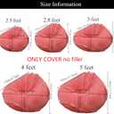 Soft Bean Bag Chair Cover No filler Sofa Cover Storage Bean Bag Cover Organizing Children Plush Toys (Khaki, Large)