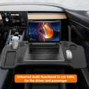 2 in 1 Car Desk Steering Wheel Tray, Foldable Car Table Holder for Laptop Eating and Traveling, Upgraded Design