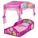 Delta Children - Disney Princess Plastic Sleep and Play Toddler Bed with Canopy, Pink