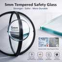 360 Rotating Round Window Black Aluminum Alloy Frame with Clear Tempered Glass, Waterproof Ventilation Porthole for Bathroom, Bedroom, Living Room (15.7 inch)