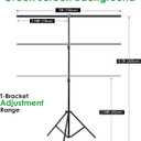 Green Screen Backdrop Kit, Portable Greenscreen Background with T-Shaped Stand, 5 Clamps & Carrying Bag for Photography, Streaming, Zoom, Gaming, (Green, 6.5 Feet X 5.0 Feet)