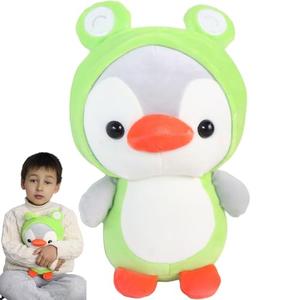 CASAGOOD Duck/Penguin Stuffed Animal in Frog Costume Adorable Plushies Wearing Green Frog Outfit Plush Toys Great for Kids and Lovers,Stuffed Penguin Animals 10 Inch, Pack 2