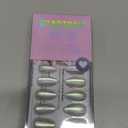 BTArtbox Press On Nails Short - Chrome Cat Eye Almond Press On Nails with Glue for Women, Opaque Soft Gel Glue On Nails in 16 Sizes - 32 Stick On Nails Kit, Chaos Chrome