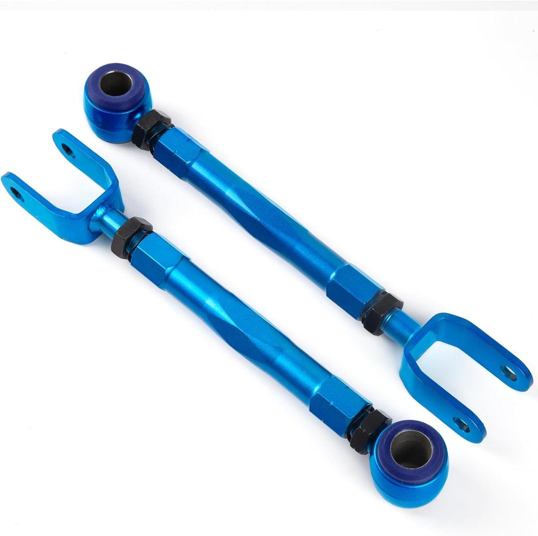 KSP Rear Adjustable Traction Rod for 350Z G35 Altima Maxima, Rear Camber/Toe Arms Adjustable -3.00 to +3.00 Camber -2.00 to +2.00 Toe, Rear Lower Suspesnion Arms Blue 2PCS