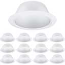 TORCHSTAR 12-Pack 6 Inch Classic White Recessed Light Trim, Step Baffle with Detachable Ring, Full Metal, for 6 Inch Recessed Can, Fit Halo/Juno Remodel Housing, White