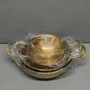 3 Pcs Korean Ramen Noodle Pot with Handles, Stainless Steel Everyday Pan, Golden Korean Cooking Pot for Soup, Noodle, Pasta, Home and Outdoor, Dishwasher Safe, Size 7", 8.7", 9.5"