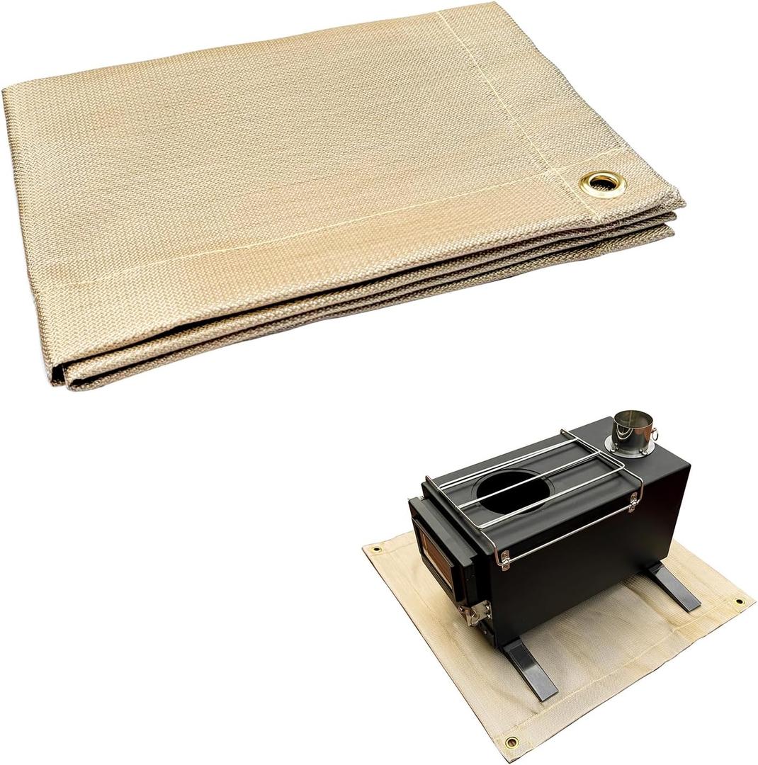 SoloWilder Fire Pit Mat 20" Wood Stove Under Grill Mat (940°F Safety) for Deck BBQ Fireproof Floor Tent Campsite Insulation Protection