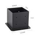 6x6 Post Base 4 Pcs, (Inner Size 5.6x5.6) Post Anchors, 13GA Thick Solid Steel & Black Powder Coated,Deck Post Brackets Support Deck Base Plate Pergola Brackets Fence Kit