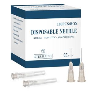 27Ga 1/2 Inch (Individually Wrapped in Box of 100PCS) 16Ga, 18Ga, 21Ga, 22Ga, 23Ga, 25Ga, 30Ga