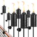 6 Pack Upgraded Home Garden Torch with Universal Clamp,40 Inch Outdoor Metal Torch Garden Dcor, 16oz Citronella Torches , Metal Light Torches for Any Yard, Pathway, Backyard