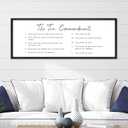 YWMZYKJGS The 10 Commandments Bible Verse Wall Art Decor 40"×15" Christian Ten commandments God Jesus Prayer Religious Saying Sign Rustic Inspirational Catholic Scripture Wood Framed Hanging (Black)