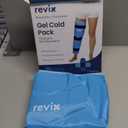 REVIX Full Leg Ice Pack Wrap Around Entire Leg, Reusable Gel Cold Wrap for Hip, Thigh and Knee, Soft Cold Compress Ice Pack Sleeve with 3 Straps (Large (Pack of 1), Blue)