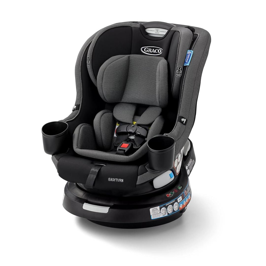 Graco EasyTurn 360 2-in-1 Convertible Car Seat, 360 Degree Rotating Infant to Toddler Rotating Car Seat, 2 Modes Forward and Rear Facing, Slim Design, Cyran Graco EasyTurn 360 2-in-1 Convertible Car Seat, 360 Degree Rotating Infant to Toddler Rotating Car Seat, 2 Modes Forward and Rear Facing, Slim Design, Cyran
