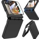 for Motorola Razr 2026/2025/2024 Case, for Moto Razr 2026/2025/2024 Phone Case [Screen Protector][Hinge Protection]  Dual-Layer Slim Anti-Scratch Shockproof Bumper Cover - Black