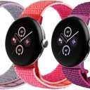 BlackPro Compatible with Google Pixel Watch 4 45mm/3 41mm Band, Adjustable Breathable Sport Strap for Google Pixel 4/3/2/1 Band for Men Women (A-SandPink+PomeRed+Pitaya)