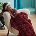 Bedsure GentleSoft Fluffy Burgundy Red Throw Blanket, Maroon Red Decor Gifts for Women, Soft Cozy Fuzzy Sherpa Fleece Plush Thick Warm Faux Fur Throws for Couch, Bed, Blanket for Mom, 50x60