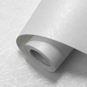 White Silk Peel and Stick Wallpaper 17.3" x 300" Removable Self Adhesive Textured Contact Paper Vinyl Decorative Wall Paper for Bedroom Living Room