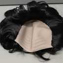 karlery Short Curly Black Fits Old Man Bald Cap Wig Halloween Cosplay Anime Costume Party Wig (Black)