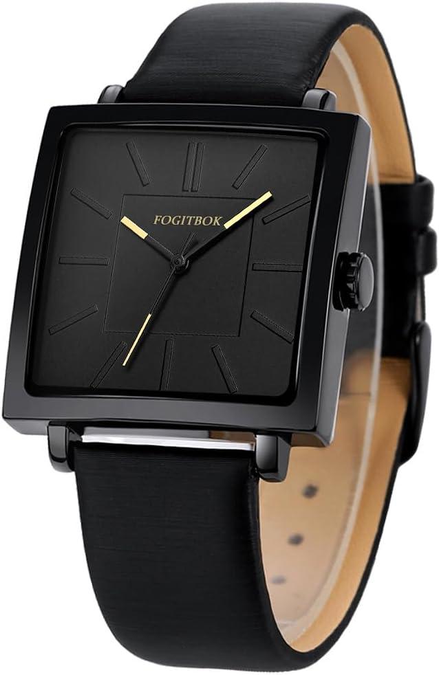 Women's Waterproof Leather Watch - Quartz Wrist Watch for Small Wrists, Thin Design, Black