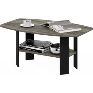 Furinno Simple Design Coffee Table, French Oak Grey/Black