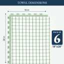 LANE LINEN Cotton Kitchen Towels Set, 6-Pack Absorbent, Quick-Drying Dish Towels, 18" x 28", Premium Hand and Tea Towels - Olive