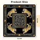 Black Gold Tiger Mahjong Mat for Table, Elegant Jungle Wildlife Tiger 31.5" x 31.5" Non-Slip & Noise Reduction Mahjong Mat for Poker Dominoes Cards & Board Games