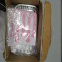 50 Pack Mini Cake Pans with Lids and Spoons Small Aluminum Foil Pans Square Baking Cups Disposable Ramekins Cupcake Liners for Brownie Pie Mothers Day Party Favors (Pink, 5 oz)