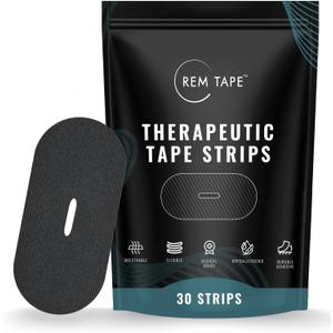 REM Tape - Premium Black Stretchy Tape (Hydration - 30 Pcs) - Scent & Residue Free, Strong Hold, Gentle Removal, Latex Paraben & BPA Free 