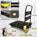 Platform Truck Cart 1000LBS Chinco Star Folding Push Cart Dolly Portable Moving Dolly Cart with 360 Swivel 5'' Wheels Heavy Duty Foldable Flatbed Cart for Hand Moving (35L x24W x40H in)