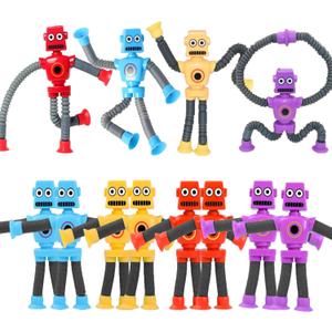 24PCS Telescopic Suction Cup Robot Toy,pop Tubes,Toys for Kids,Toddler Travel Toys,Toddler Sensory Toys,figette Toys,Fidget Toys for Kids,Treasure Box prizes,Small Toys for Kids prizes