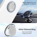 Syncwire Cell Phone Ring Holder Stand, Bling Bling Finger Ring Kickstand 360 Rotation Sparkle Phone Grip for Magnetic Car Mount Compatible with iPhone, Samsung, Pixel, All Smartphones - Glitter Silver