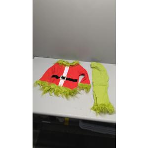 FEIBEL Toddler Kid Christmas Outfits Boys Girls Plush Top and Pants 2 Piece Set Christmas Costumes (AGreen, 34 Years)