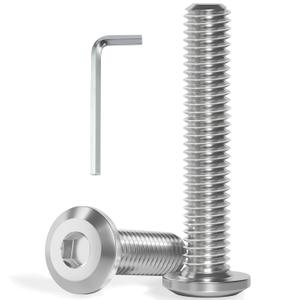 M6-1.0 x 55 mm 30Pcs Flat Head Hex Socket Cap Screws Bolts,304 Stainless Steel 18-8,Full Thread,Hex Spanner Included (VG30113) (Silver)