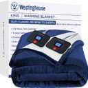 Westinghouse Electric Blanket King, Heated Blanket King Size with 10 Heating Levels and 1 to 12 Hours Heating Time Settings, Flannel to Sherpa Reversible, Machine Washable (90" x 100", Navy)