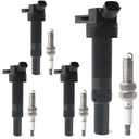 Set of 4 Ignition Coil Packs & Iridium Spark Plugs Compatible with 1.8L 2.0L L4 2012-2020 Hyundai Elantra Coupe GT, 2014-2020 Tucson, 2014-2018 Kia Forte, 2012-2019 Kia Soul Replace UF651 9686 (2-Pin)