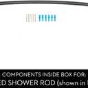 iDesign Curved Metal Shower Curtain Rod, Adjustable Customizable Curtain Rod for Bathtub, Stall, Closet, Doorway, 41-72 Inches, Matte Black,79077