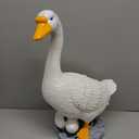 Porch Goose Statue, Large White Resin Porch Goose Garden Yard Lawn Decor, 20 Inches High Figurine Duck for Patio Entryway Accent, Gift for Mom Grandma Wife Women Christmas Valentines Day