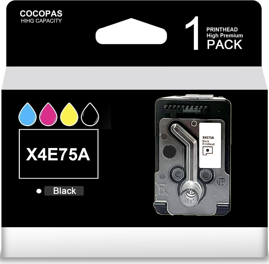 High Yield X4E75A Printhead Replacement for HP Tank 5000 5100 6000 6001 7000 7001 7300 7301 7600 7602 Compatible with 550 570 580 650 651 Series Printers with Black 1 Pack Printhead