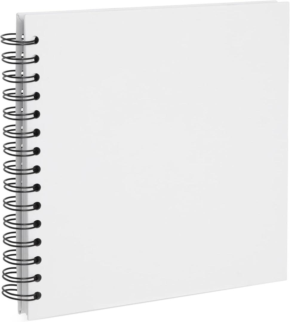 Paper Junkie 8x8 Inch Scrapbook Photo Album for Family Photos, Wedding Guest Book, Anniversary (40 Sheets) (White)