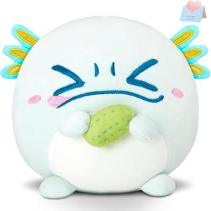 Axolotl Plush Stuffed Animals Plushie Original Cucumber Axolotl Squishy Pillow for Kids Girls Boys 8"