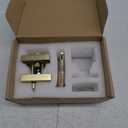 Asidrama 1 Pack Gold Privacy Door Handles, Door Lever with Door Knobs Indoor for Bedroom or Bathroom, Heavy Duty Door Handles Interior with Locks for Left Right Sided Doors