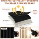 AJAZZ Blackout Accordion Door Curtain 98"x84" Black - Magnetic Folding Room Divider, No-Drill Sliding Patio Closet