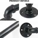 Industrial Pipe Towel Rack Towel Bar, Heavy Duty Wall Mounted Rustic Farmhouse Bath Towel Holder for Bathroom (Black, 18 Inch)