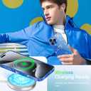 Qviskteme for iPhone 15 Pro Case for Women Cute,Clear Glitter with [1 x Tempered Glass Screen Protector] Slim Phone Cases Shockproof Bumper Protective Soft Silicone Thin Cover Case 6.1" Blue Titanium