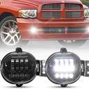 BUNKER INDUST Dodge Ram LED Fog Lights with Daytime Running Lights Set,1 Pair Clear Lens Fog Bumper Lamps Replacement for 2003 2004 2005 2006 2007 2008 Dodge Ram 1500 2500 3500
