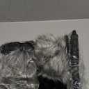 Geyoga 2 Pcs Ice Scraper Retractable with Glove Set Faux Fur Car Windshield Scraper Mitt Retractable Snow Remover Quickly Ice for Removing Snow Glove Set for Keeping Warm (Grey)