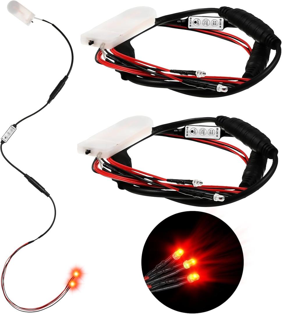 2 x Jutom 3 Pieces Halloween Glowing Eyes for Mask LED Light up Prop Eyes Glasses with Effects Controller (Red)